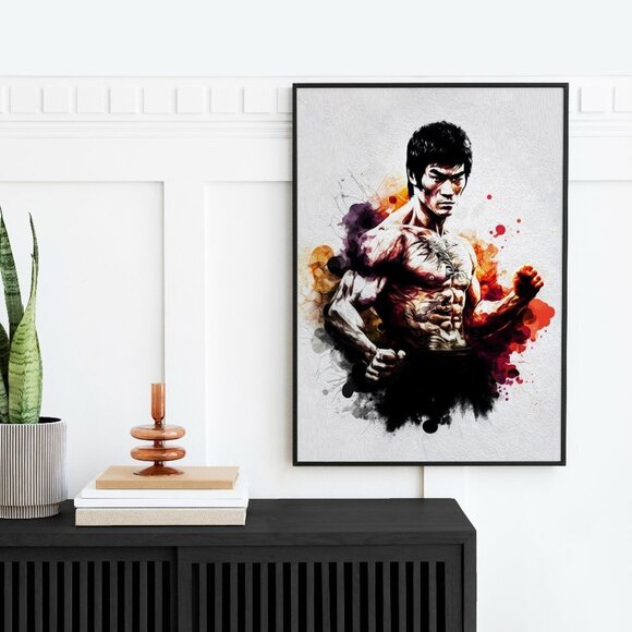 20x30 Bruce Lee Wall Art Martial Arts Watercolor Oil Painting Poster - Picture 3 of 5